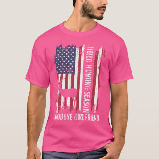 ハロー狩りシーズンガールフレンドおもしろい狩り Tシャツ