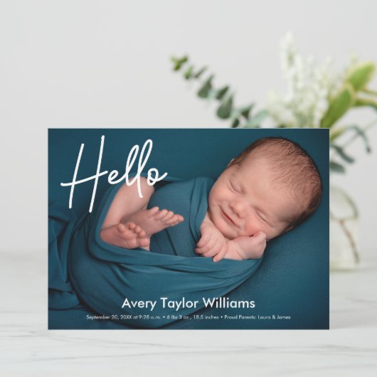 ハロー生まれたばかりのベビー写真の誕生発表 (スタンド正面)