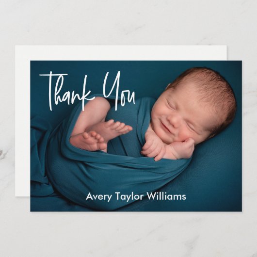 ハロー生まれたばかりのベビー写真の誕生発表 (正面/裏面)