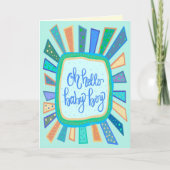 ハロー男の赤ちゃんお洒落かわいいブモダンルー カード (正面)