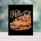 ハロー秋おもしろいスロスハロウィンパミクラシックキンT- アクリルサイン (ニュートラル)