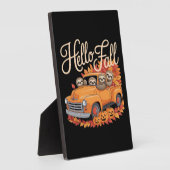 ハロー秋おもしろいスロスハロウィンパミクラシックキンT- フォトプラーク (側面)