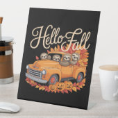 ハロー秋おもしろいスロスハロウィンパミクラシックキンT- 台座サイン (インサイチュ)