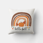 ハロー秋おもしろいパンプキンアンドレインボー クッション (裏面)