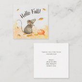 ハロー秋かわいいポップ・アートのネズミ ノートカード (正面/裏面)