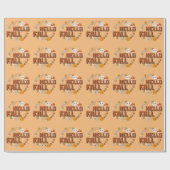 ハロー秋かわいい自然紅葉カボチャ ラッピングペーパー (フラット)