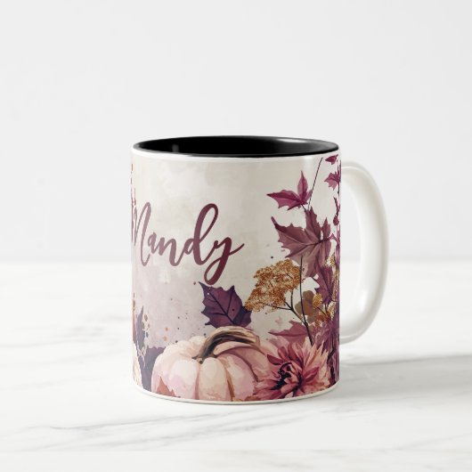 ハロー秋と花と名前 ツートーンマグカップ (正面右)