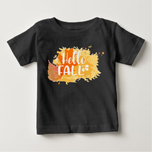 ハロー秋の幼児ティー、子供の秋のシャツ ベビーTシャツ