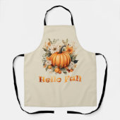 ハロー秋の水の色ワイルドフラワー紅葉 エプロン (正面)