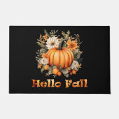 ハロー秋の水の色ワイルドフラワー紅葉 ドアマット (正面)