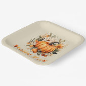 ハロー秋の水の色ワイルドフラワー紅葉 ペーパープレート (傾斜あり)