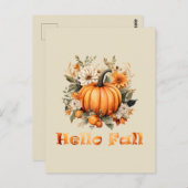 ハロー秋の水の色ワイルドフラワー紅葉 ポストカード (正面/裏面)