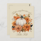 ハロー秋の水の色ワイルドフラワー紅葉 ポストカード (正面/裏面)