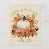 ハロー秋の水の色ワイルドフラワー紅葉 ポストカード (正面)