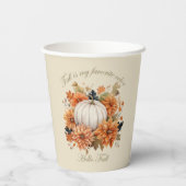 ハロー秋の水の色ワイルドフラワー紅葉 紙コップ (裏面)