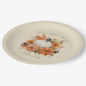 ハロー秋の水彩野花離れの秋 ペーパープレート (アングル)