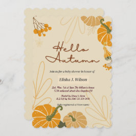 ハロー秋の秋バビシャワー誕生日パーティーinvita 招待状
