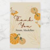 ハロー秋の秋感謝していユーはカスタム、ミニワインラベル ワインラベル (シングルラベル)