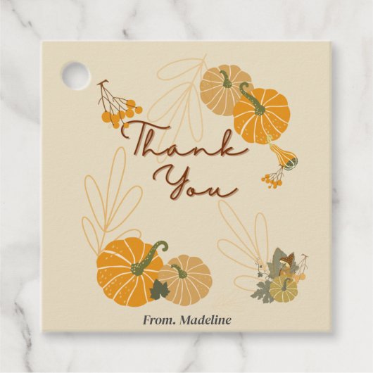 ハロー秋の秋葉カボチャメッセージカード フェイバータグ (正面)