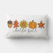 ハロー秋アコーンサンフラワー葉ズ&パンプキン ランバークッション (正面)