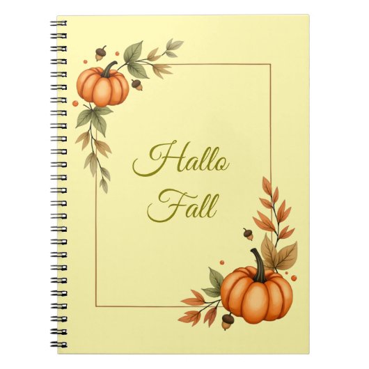 ハロー秋ウォーターカラーコージー ノートブック (正面)