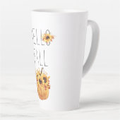 ハロー秋ウォーターカラーヒマワリとカボチャ カフェラテマグ (右アングル)