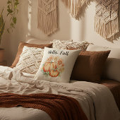 ハロー秋ウォーターカラーファームハウスオータムカンプキンズ クッション