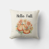 ハロー秋ウォーターカラーファームハウスオータムカンプキンズ クッション (正面)