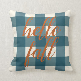 ハロー秋エレガントオータムオレンジネイビーブルーオーガニック クッション
