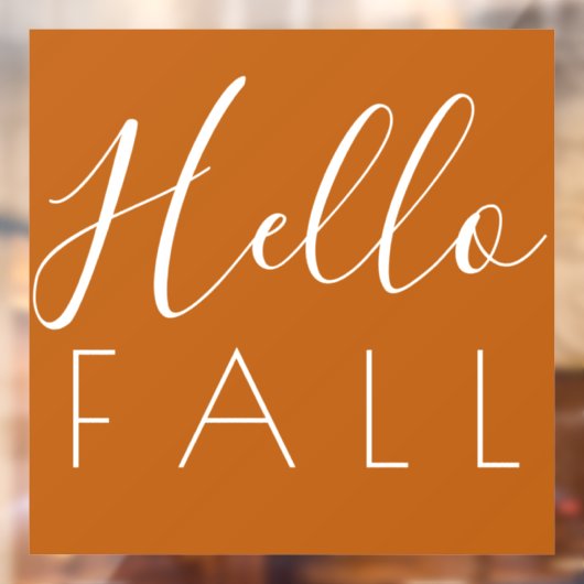ハロー秋オレンジミニマリストオータム ウィンドウサイン (シート2)