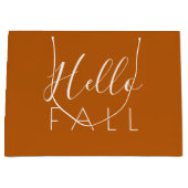 ハロー秋オレンジミニマリストオータム ラージペーパーバッグ (正面)