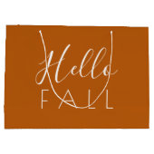 ハロー秋オレンジミニマリストオータム ラージペーパーバッグ (裏面)