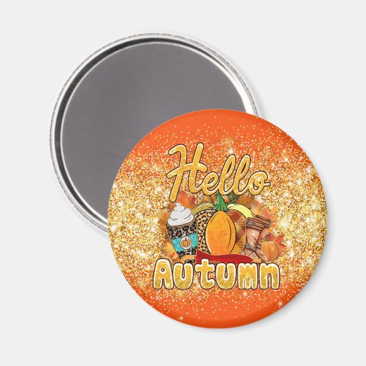 ハロー秋カスタマイズ文字とカラーマグネット マグネット (正面/裏面)