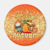 ハロー秋カスタマイズ文字とカラーマグネット マグネット (正面)