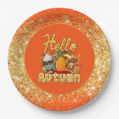 ハロー秋カスタマイズ色 ペーパープレート (正面)