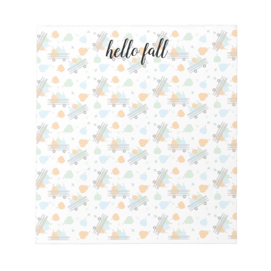 ハロー秋カボチャ秋ワゴンガーデニング ノートパッド (正面)