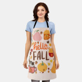 ハロー秋カボチャ エプロン (着用した状態)