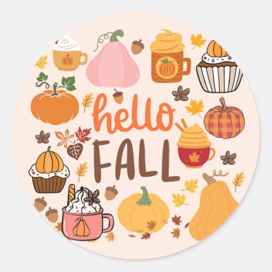ハロー秋カボチャ ラウンドシール (正面)