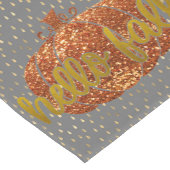 ハロー秋グリッターパンプキン+メタル金ゴールド&グレー ショートテーブルランナー (コーナー)