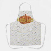 ハロー秋グリッターパンプキン+メタル金ゴールド&ホワイト エプロン (正面)
