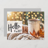 ハロー秋グリーティングカードとマグカップ ポストカード (正面/裏面)