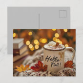 ハロー秋グリーティングカードとマグカップ ポストカード (正面/裏面)