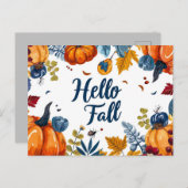 ハロー秋グリーティングカード（花） ポストカード (正面/裏面)