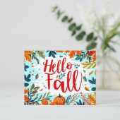 ハロー秋グリーティングカード（花） ポストカード (スタンド正面)