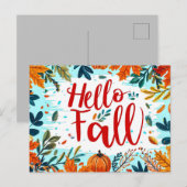 ハロー秋グリーティングカード（花） ポストカード (正面/裏面)