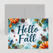 ハロー秋グリーティングカード（花） ポストカード (正面/裏面)