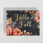 ハロー秋グリーティングカード（花） ポストカード (正面/裏面)