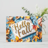ハロー秋グリーティングカード（花） 招待状 (スタンド正面)