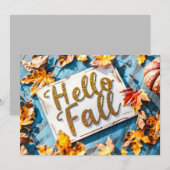 ハロー秋グリーティングカード（花） 招待状 (正面/裏面)
