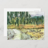 ハロー秋ハイキングトレイルマウンテンランドスケープフォレスト ポストカード (正面/裏面)